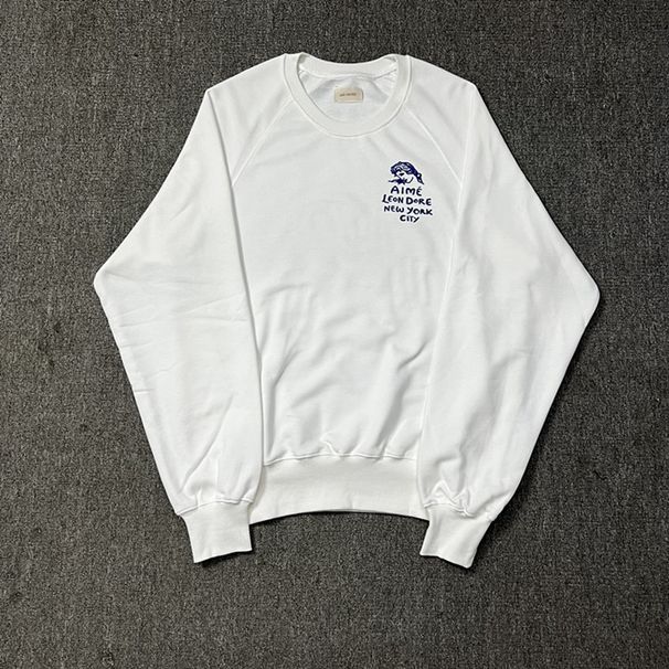 Beauty Goddess Graffiti Letter Printing Simple Casual Retro Terry Men's Sweater_voghion.com