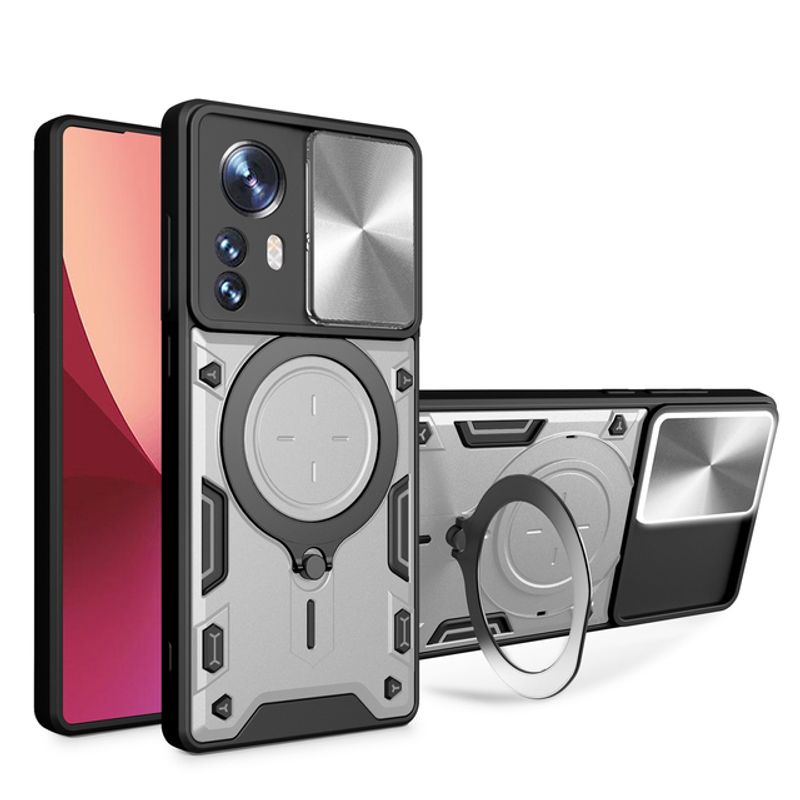 Funda para Redmi Note 12 Pro 11 10 Pro Poco X5 Pro Xiaomi 13 Pro, cámara deslizante giratoria magnética, funda con soporte giratorio 360_voghion.com