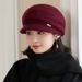Rabbit Fur Blend Knitted Earflap For Women, Elegant Stylish Autumn And Winter Woolen Duckbill Cap, Face Slimming_voghion.com