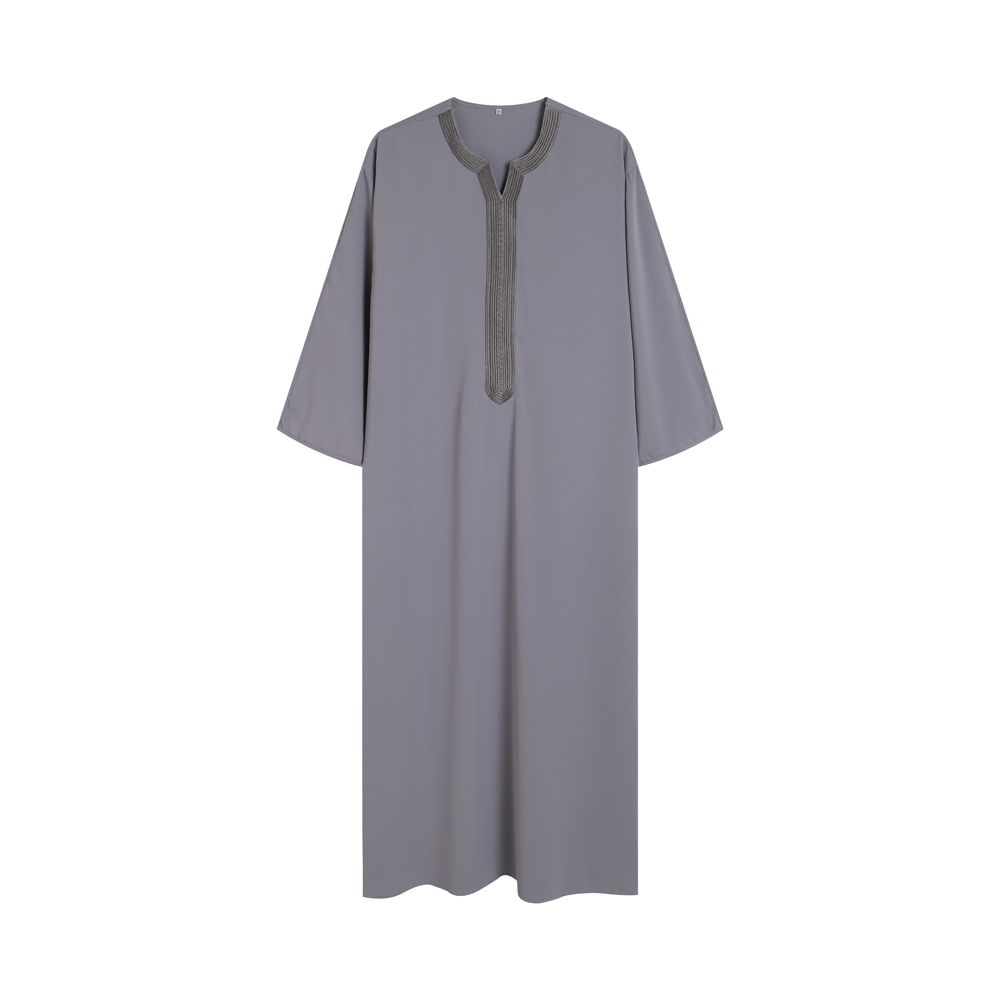 Neue Sommer 2025, Marokkanische Robe Für Männer, Handgestickte Streifen, Lockere, Atmungsaktive Djellaba Abaya, Muslimische Kleidung_voghion.com
