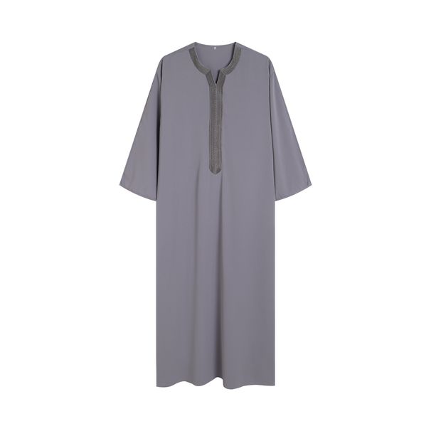 Neue Sommer 2025, Marokkanische Robe Für Männer, Handgestickte Streifen, Lockere, Atmungsaktive Djellaba Abaya, Muslimische Kleidung_voghion.com