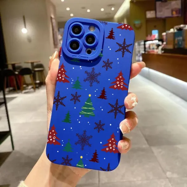 Funny New Year Christmas Tree Santa Phone Case For IPhone 16 15 14 13 12 11 Pro Max Mini X XS XR SE2 7 8 Plus Shockproof Cover_voghion.com