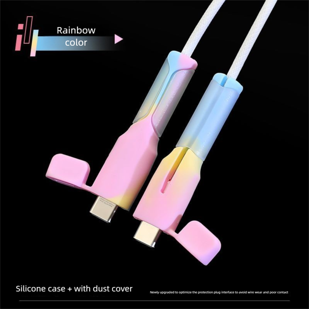 Silicone Data Compatible WithiphoneAndroid Huawei Vivo Xiaomi Oppo Charging Cable Wrap Protector_voghion.com