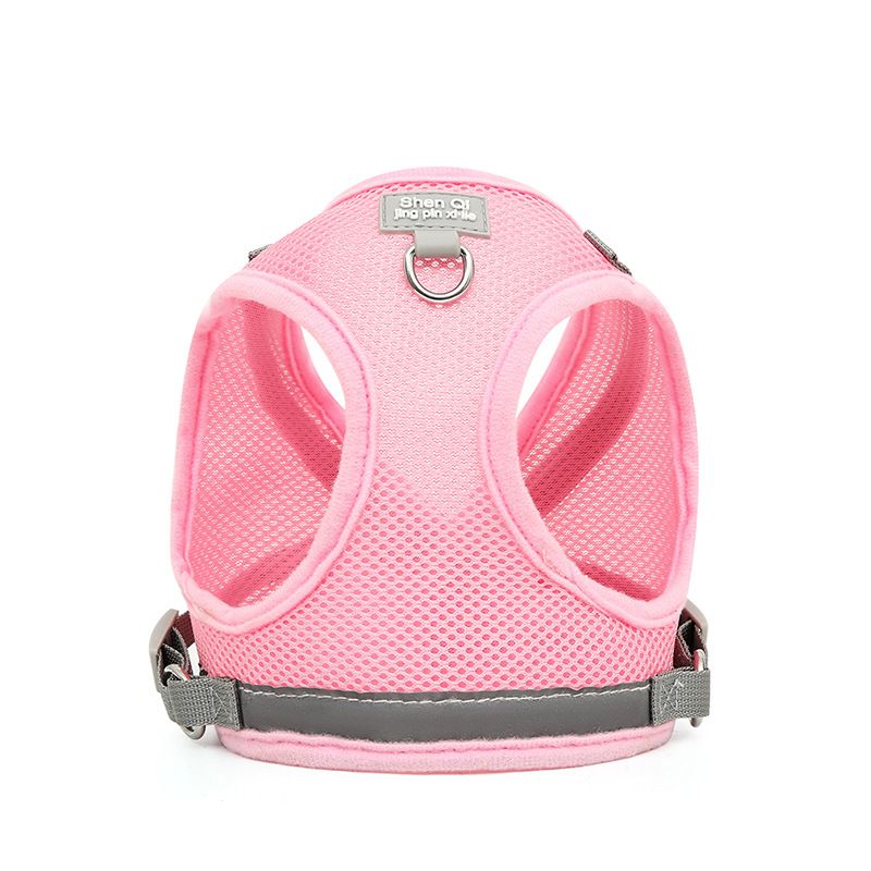 Outdoor vest style summer breathable small dog teddy bear walking leash chest strap_voghion.com