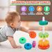 Montessori Rotating Rainbow Tower Baby Stacking Puzzle Toys Sicurezza e protezione ambientale Giocattoli colorati per bambini_voghion.com