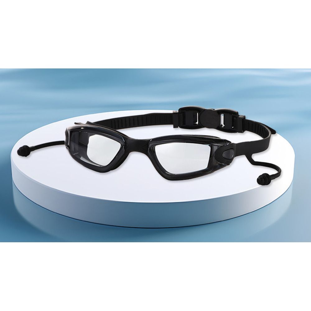 Swimming For Men Women, Waterproof And Anti-Fog, New Large Frame Transparent With Earplugs, Professional_voghion.com
