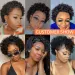 Short Pixie Cut Peruvian Water Wave Human Hair Wigs For Women Destiny Deep Curly 13X1 Lace Sale_voghion.com