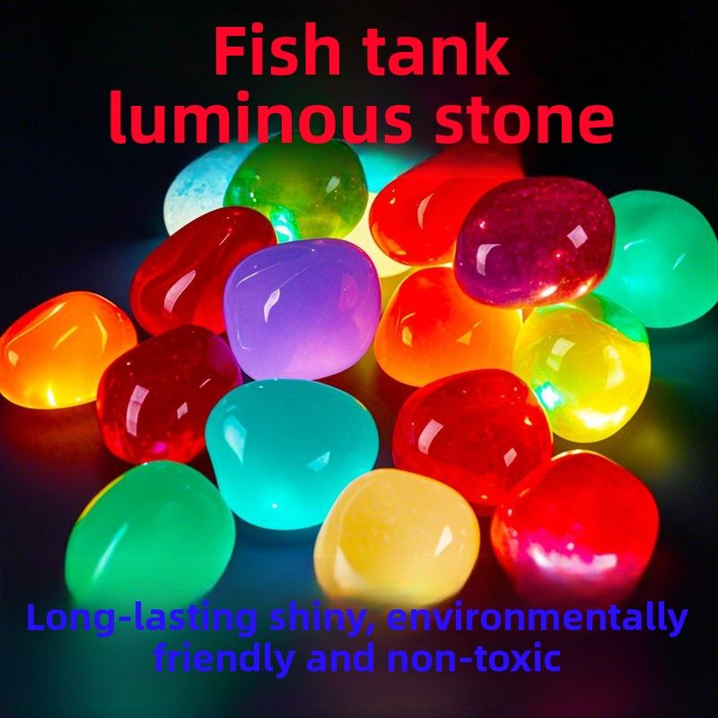 Luminous Home Use Glowing Fish Tank Decoration Ornament Aquarium Colorful Stone Landscape Pebble_voghion.com