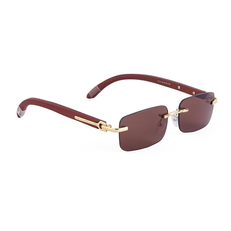 Fashion Sunglasses Men's New Frameless Original Wood Leg Slingshot Sunglasses Optical Frame Frame Sunglasses_voghion.com