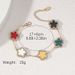 Flower Shape Bracelet Multi Colored With Shiny Cubic Zircon Adjustable Chain Sweet Style Personality Simple Design Jewelry_voghion.com