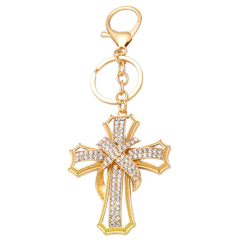 Ins Trend Persönlichkeit Voller Diamant Kreuz Auto Keychain Anhänger Mode Tasche Dekoration Geschenk Kca032_voghion.com