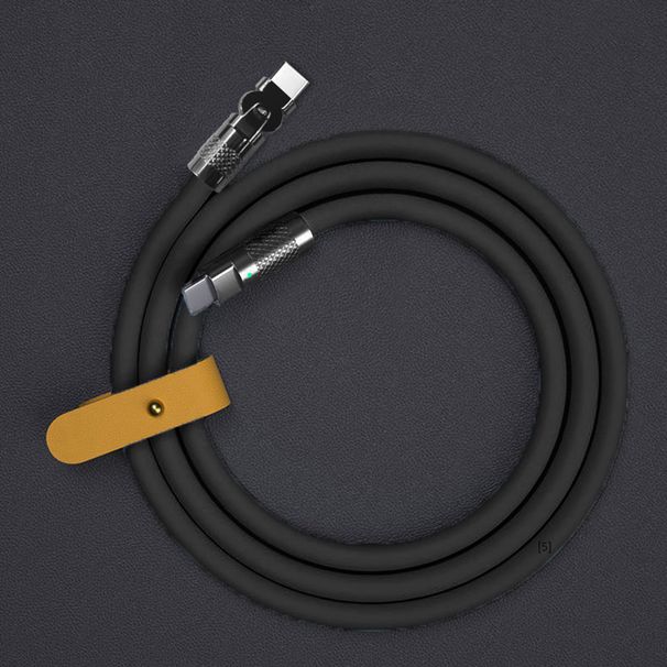 120w 6a Super Fast Charge Type Silicone 180 ° Rotating Elbow TYPE-C-C Data Cable 1M 2M USB To C Charger Cable_voghion.com
