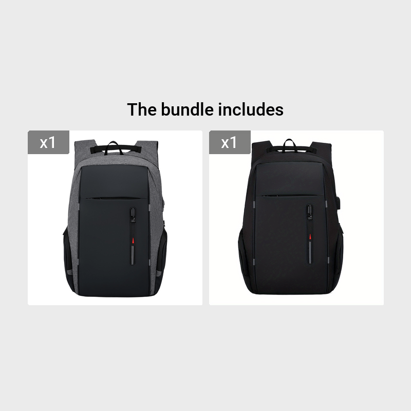Sac antivol pour hommes, sac à dos pour ordinateur portable, sac d'affaires de grande capacité pour voyage, sac à dos avec chargement USB 1 pièce_voghion.com