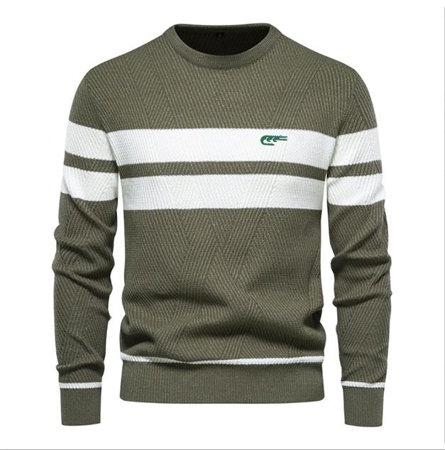 Herrenbekleidung Herren Basic Wollpullover Kleine Krokodil Print Wolle_voghion.com