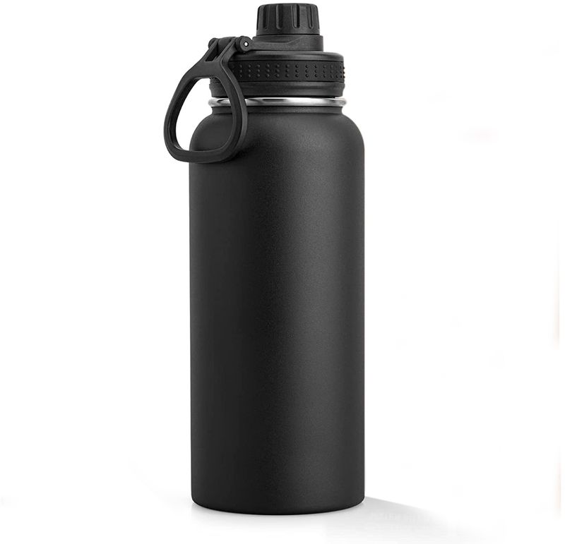 Isolerad vattenflaska, 1000 ml 32 oz rostfritt stål, dubbelväggig vakuumflaska med bred mun och läckagesäkert piplock_voghion.com
