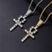 New Diamond-embedded Egyptian Anhe key pendant necklace cross hip hop diamond-embedded_voghion.com