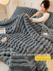 Flannel Fleece Bed Cover Blanket | Soft Rabbit Fur Plush Pattern For Winter Warmth As A Gift Or Nap Throw_voghion.com
