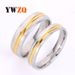 Anelli in acciaio inossidabile per coppie con cuciture bicolore dorate al centro, semplice anello in acciaio al titanio, stile popolare online_voghion.com