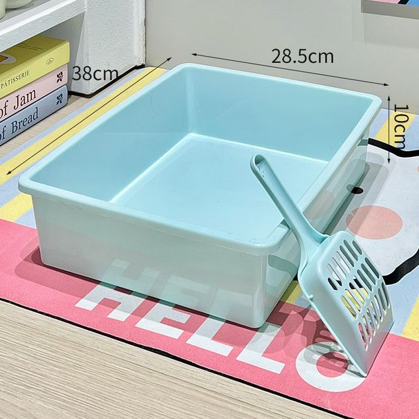Semi-Enclosed Toilet Square Tray With Scoop Pet Store Cat Litter Box_voghion.com
