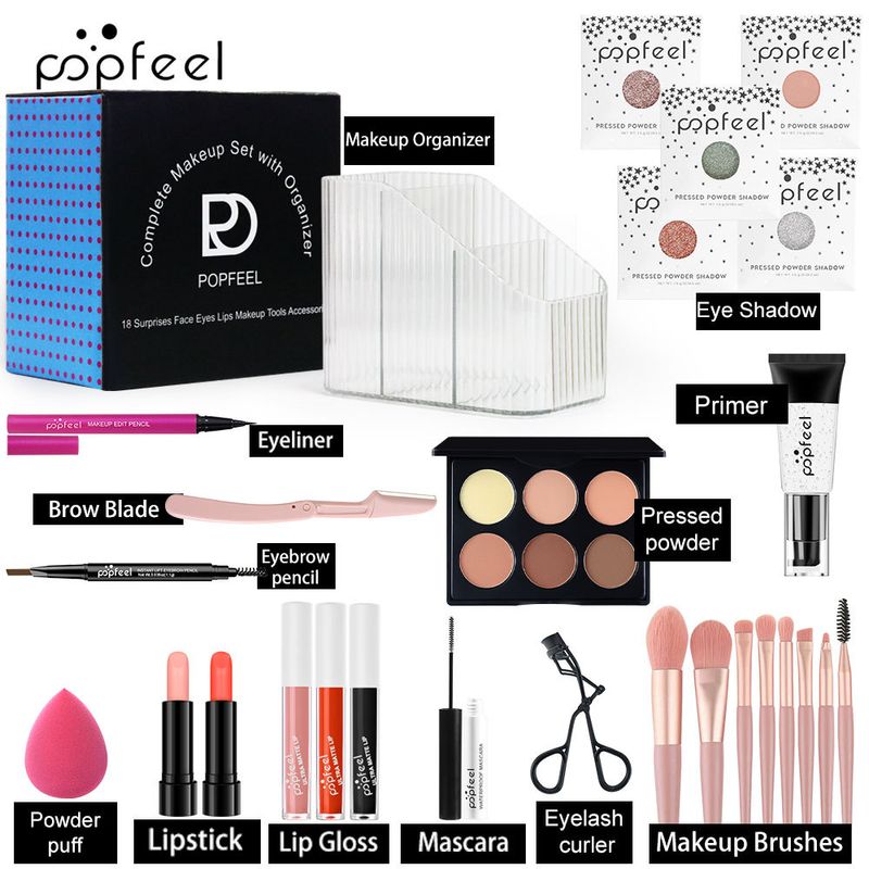 Make-up-Sets POPFEEL Kosmetik-Set Make-up Komplettset Markenkombination Anfänger Leichtes Make-up Schönheit Student Anfänger Nacktes Make-up_voghion.com