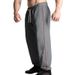 2024 Autumn New Sports with Splicing Straight Tube Large Drawstring Men's Casual Pants_voghion.com