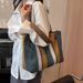 Women's tote with large capacity 2024 new canvas handbag, high-end commuting fashion makeup bag, shoulder bag_voghion.com