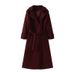 Women's Clothing Women's Clothing 2024 Autumn New Women's Retro Loose Casual Double-Breasted Belted Long Woolen Trench Coat_voghion.com
