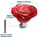 4 Pcs Red Glass Knobs Rose Shape Crystal Drawer Pulls 50mm Diameter Dresser Handles Set For Bathroom Kitchen Office With_voghion.com