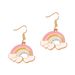 Pendientes colgantes de aleación con forma de U de color rosa, estilo nube arcoíris, estilo dulce, estilo japonés y coreano, con fragancia pequeña, sencillos para mujer_voghion.com