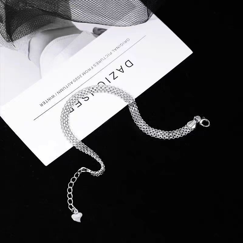 Bracciale a catena con perline rotonde intrecciate in pizzo multistrato, alla moda, alla moda, stile hip hop, per donna_voghion.com