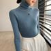 Soft sticky sweater with pile collar base, women's inner layer, slimming effect, autumn and winter new high neck knitted_voghion.com