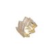 New Copper Zircon Men's Two Rows Diamond Rhombus Niche Design Cuban Ring_voghion.com