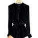 Women's collar beaded imitation silk velvet long-sleeved top shirt_voghion.com