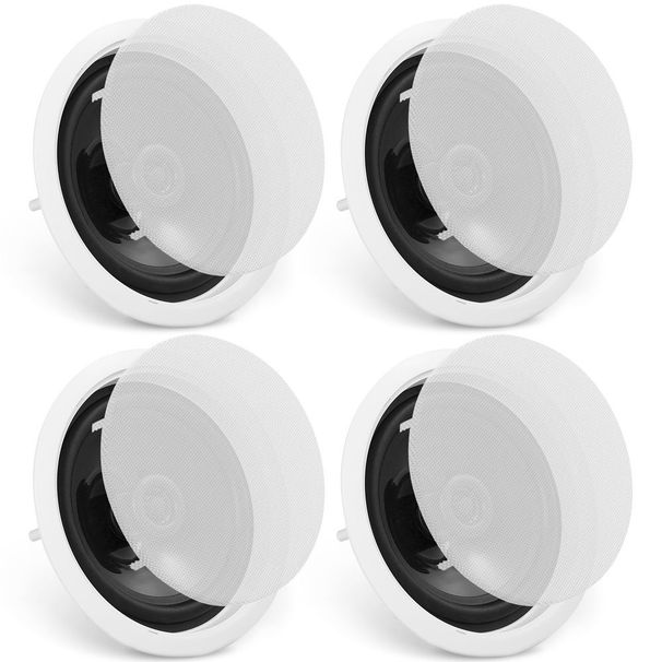 VEVOR 4 PCs 6.5'' Bluetooth In Ceiling Speakers, 150W, Flush Mount Ceiling & In-Wall Speaker System With 8ΩImpedance 89dB Sensitivity, For Home_voghion.com