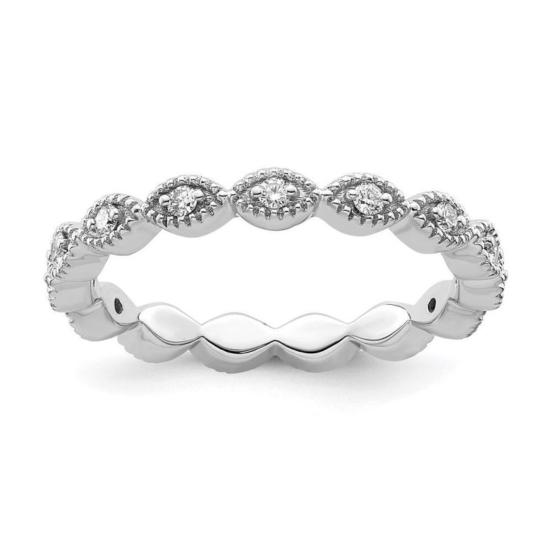 Sterling Silver Stackable Expressions Diamond Ring_voghion.com