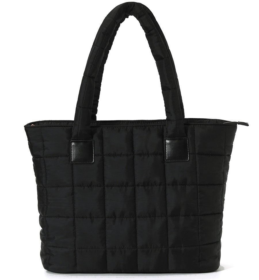 Bolso de hombro hipster acolchado negro de estilo sencillo (2025)_voghion.com
