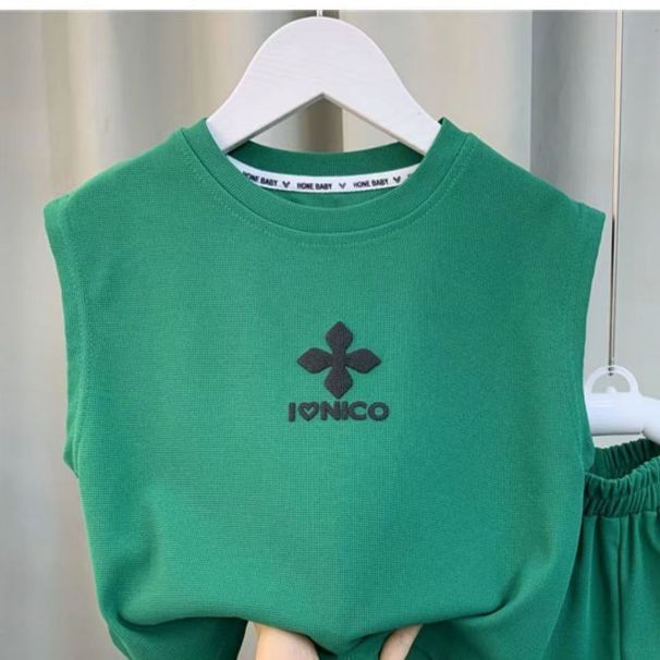 Ema ja laste uus poiste vestiülikond, laste stiilne beebi domineeriv suvine poiste laste suvine kaheosaline ülikond_voghion.com