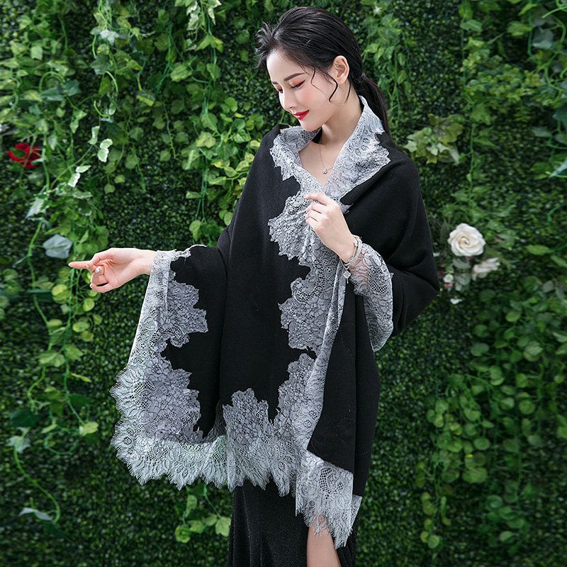New Chinese Style Scarf Women, Spring And Autumn Lace Shawl, Cape Cheongsam, Elegant Dual-use Cloak For Dresses_voghion.com