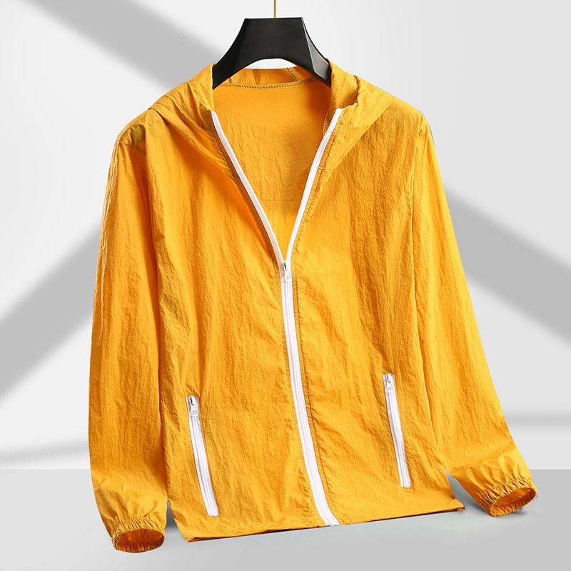 Men's Clothing Hooded Sun Protection Clothing Men's Summer Outdoor Slim Breathable Light Jacket Solid Color Quick Drying Sun Protection Clothing_voghion.com