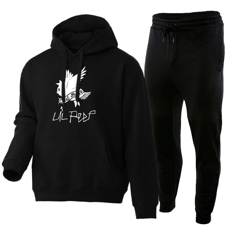 Singer Lil Peep Sweater Męski Street Trend Luźny Polar Z Kapturem Męski Zestaw Sportowy_voghion.com