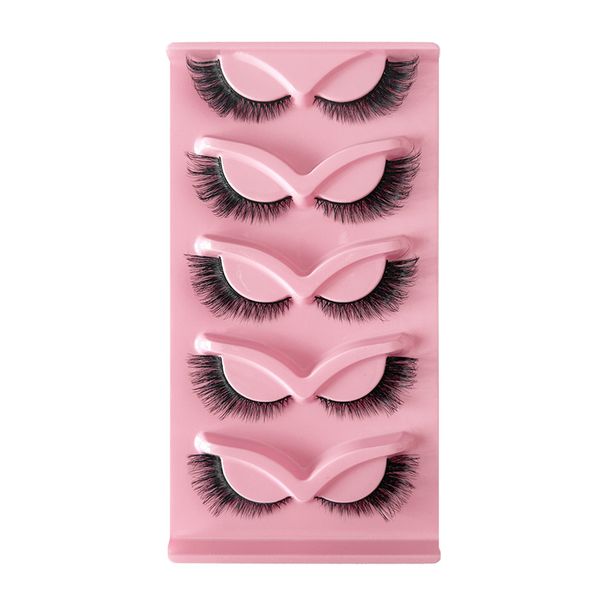 Skæve fly fox falske øjenvipper 7 par øjenhaleforlængede øjenvipper i ét stykke_voghion.com