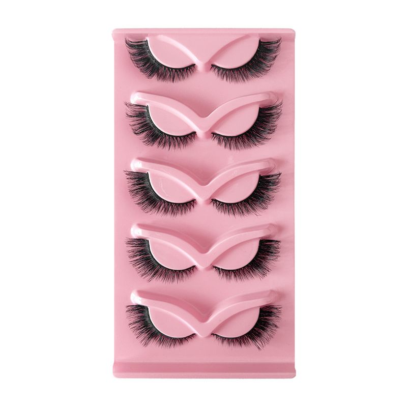 Skew fly fox false eyelashes 7 pairs of eye tail lengthened eyelashes in one piece_voghion.com