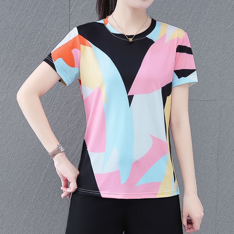 Ice Silk Quick Drying Clothes For Women's Summer Thin Fitness Competition Short Sleeved Breathable Running Team Suit_voghion.com