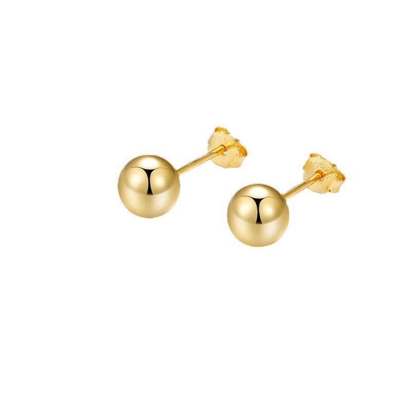 Orecchini in argento sterling S925 per uomo e donna, semplici, di alta qualità, perline rotonde lucide, piercing all'orecchio, aghi per le orecchie, design, borchie per l'osso dell'orecchio, orecchini_voghion.com