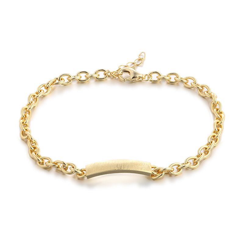 Eenvoudige lange merkarmband voor damesmode woon-werkverkeer paar metalen gebogen merkarmband ingelegd met parelmoer armband handjuwelen_voghion.com