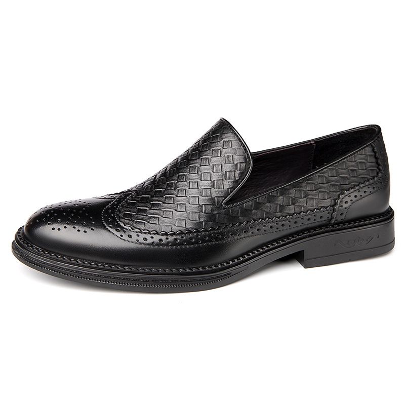Scarpe casual da uomo in stile britannico, traspiranti, comode e comode, in pelle bovina, stile brogue, formali e da lavoro, da uomo, Euro Step_voghion.com