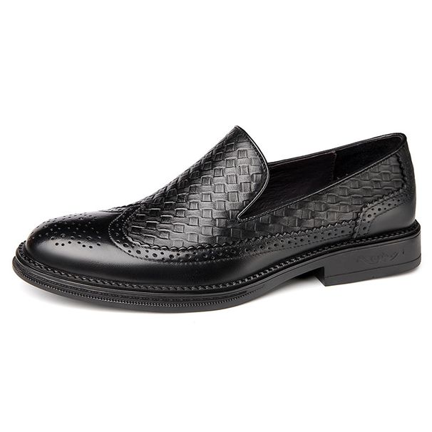 Scarpe casual da uomo in stile britannico, traspiranti, comode e comode, in pelle bovina, stile brogue, formali e da lavoro, da uomo, Euro Step_voghion.com