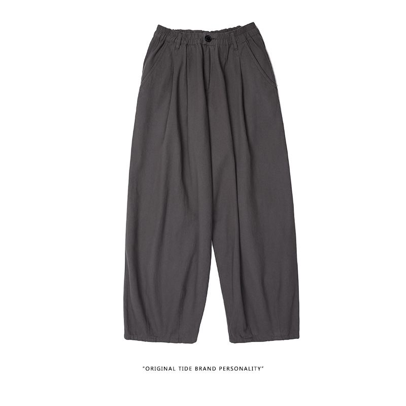 Trendy Korean style straight wide leg casual for men women in autumn and winter, simple thin pants_voghion.com