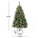 4.5 Ft Glitter Bristle Mixed Hinged Tree With Red Berry And Pine Cones And 200 Lights, 407 Branch Tips_voghion.com