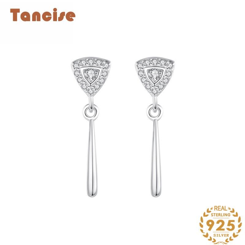 Tancise Orecchini pendenti con zirconi d'argento per le donne Regali per feste di matrimonio_voghion.com